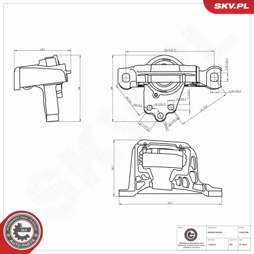 Lagerung, Motor rechts ESEN SKV 75SKV296 Bild Lagerung, Motor rechts ESEN SKV 75SKV296