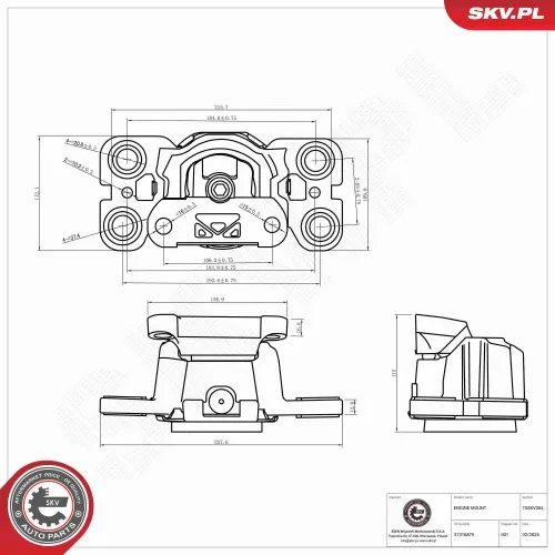 Lagerung, Motor vorne links ESEN SKV 75SKV304 Bild Lagerung, Motor vorne links ESEN SKV 75SKV304