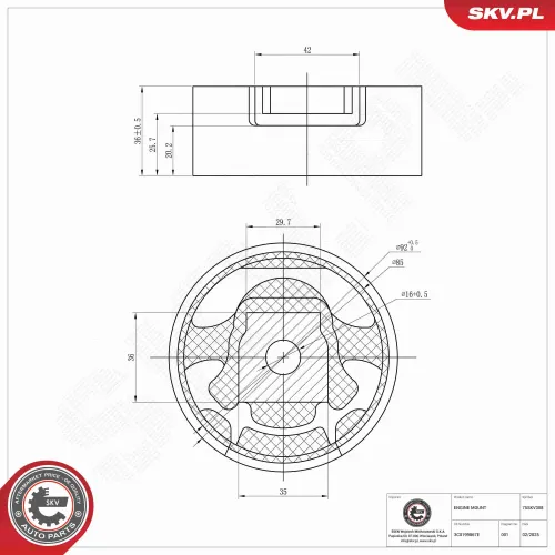 Lagerung, Motor unten ESEN SKV 75SKV308 Bild Lagerung, Motor unten ESEN SKV 75SKV308