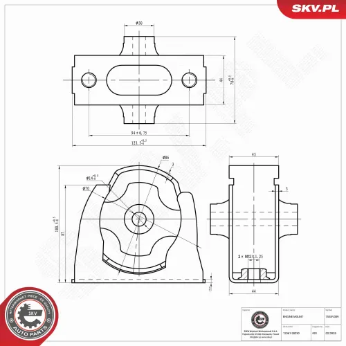 Lagerung, Motor vorne ESEN SKV 75SKV309 Bild Lagerung, Motor vorne ESEN SKV 75SKV309