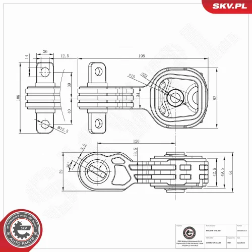 Lagerung, Motor unten ESEN SKV 75SKV313 Bild Lagerung, Motor unten ESEN SKV 75SKV313