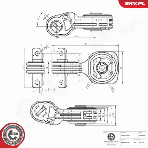 Lagerung, Motor hinten ESEN SKV 75SKV314 Bild Lagerung, Motor hinten ESEN SKV 75SKV314