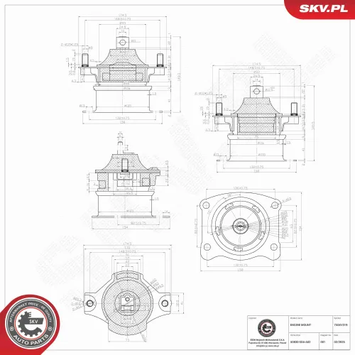 Lagerung, Motor rechts ESEN SKV 75SKV319 Bild Lagerung, Motor rechts ESEN SKV 75SKV319