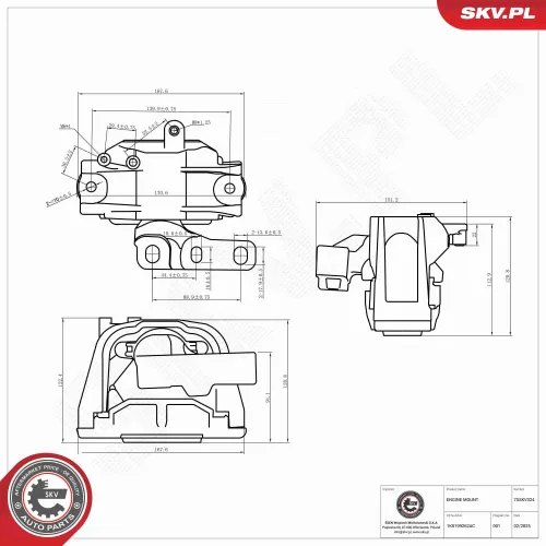 Lagerung, Motor rechts ESEN SKV 75SKV324 Bild Lagerung, Motor rechts ESEN SKV 75SKV324
