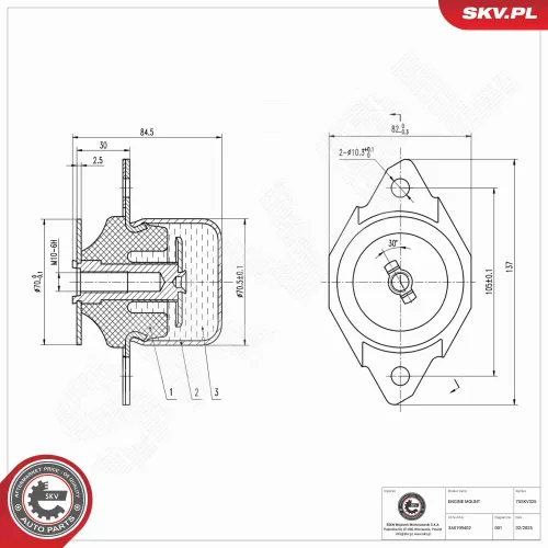 Lagerung, Motor hinten links ESEN SKV 75SKV325 Bild Lagerung, Motor hinten links ESEN SKV 75SKV325