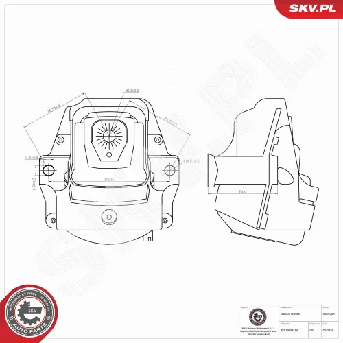 Lagerung, Motor links ESEN SKV 75SKV327 Bild Lagerung, Motor links ESEN SKV 75SKV327