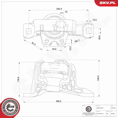 Lagerung, Motor vorne rechts ESEN SKV 75SKV330 Bild Lagerung, Motor vorne rechts ESEN SKV 75SKV330
