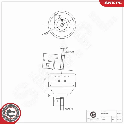Lagerung, Motor rechts ESEN SKV 75SKV332 Bild Lagerung, Motor rechts ESEN SKV 75SKV332