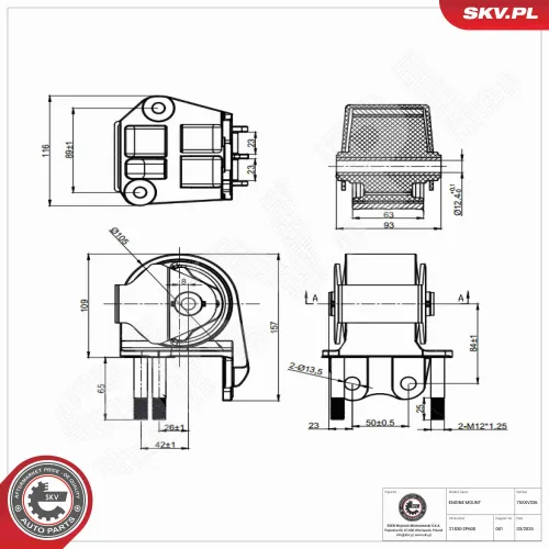 Lagerung, Motor links ESEN SKV 75SKV336 Bild Lagerung, Motor links ESEN SKV 75SKV336