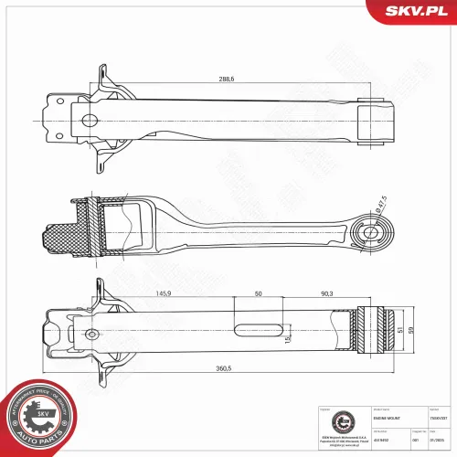 Lagerung, Motor hinten ESEN SKV 75SKV337 Bild Lagerung, Motor hinten ESEN SKV 75SKV337