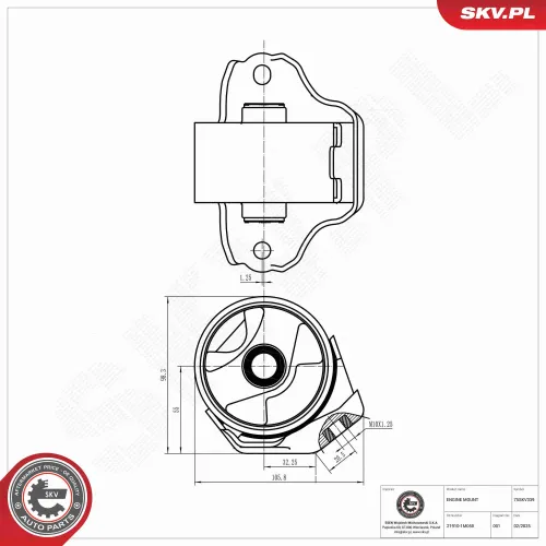 Lagerung, Motor vorne ESEN SKV 75SKV339 Bild Lagerung, Motor vorne ESEN SKV 75SKV339