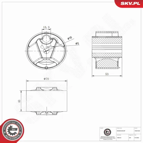 Lagerung, Motor hinten ESEN SKV 75SKV342 Bild Lagerung, Motor hinten ESEN SKV 75SKV342