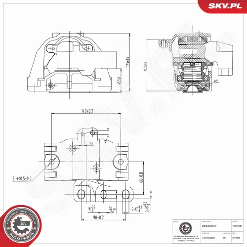 Lagerung, Motor rechts ESEN SKV 75SKV345 Bild Lagerung, Motor rechts ESEN SKV 75SKV345