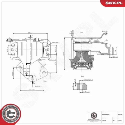 Lagerung, Motor rechts ESEN SKV 75SKV352 Bild Lagerung, Motor rechts ESEN SKV 75SKV352