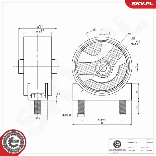 Lagerung, Motor vorne ESEN SKV 75SKV361 Bild Lagerung, Motor vorne ESEN SKV 75SKV361