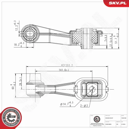 Lagerung, Motor vorne rechts ESEN SKV 75SKV362 Bild Lagerung, Motor vorne rechts ESEN SKV 75SKV362