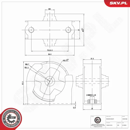 Lagerung, Motor vorne ESEN SKV 75SKV365 Bild Lagerung, Motor vorne ESEN SKV 75SKV365