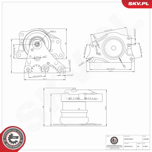 Lagerung, Motor rechts ESEN SKV 75SKV366 Bild Lagerung, Motor rechts ESEN SKV 75SKV366