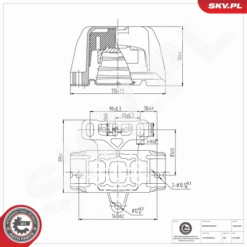 Lagerung, Motor links ESEN SKV 75SKV367 Bild Lagerung, Motor links ESEN SKV 75SKV367