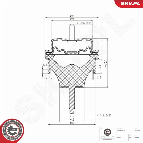 Lagerung, Motor motorseitig ESEN SKV 75SKV372 Bild Lagerung, Motor motorseitig ESEN SKV 75SKV372