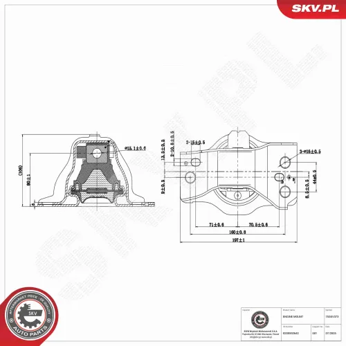 Lagerung, Motor rechts ESEN SKV 75SKV373 Bild Lagerung, Motor rechts ESEN SKV 75SKV373