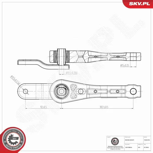 Lagerung, Motor hinten ESEN SKV 75SKV376 Bild Lagerung, Motor hinten ESEN SKV 75SKV376