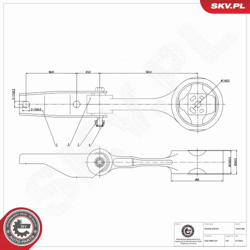 Lagerung, Motor hinten unten ESEN SKV 75SKV386 Bild Lagerung, Motor hinten unten ESEN SKV 75SKV386