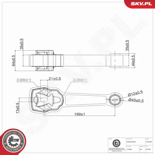 Lagerung, Motor oben ESEN SKV 75SKV389 Bild Lagerung, Motor oben ESEN SKV 75SKV389
