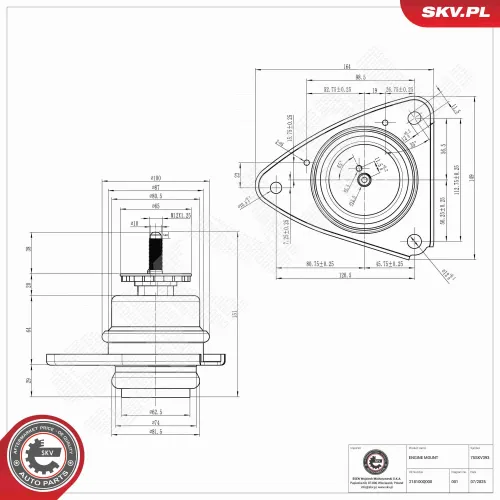 Lagerung, Motor rechts ESEN SKV 75SKV393 Bild Lagerung, Motor rechts ESEN SKV 75SKV393