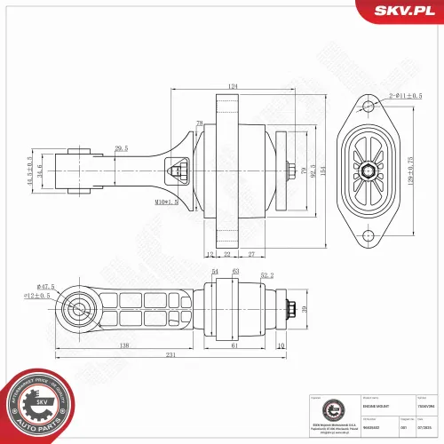 Lagerung, Motor links ESEN SKV 75SKV394 Bild Lagerung, Motor links ESEN SKV 75SKV394