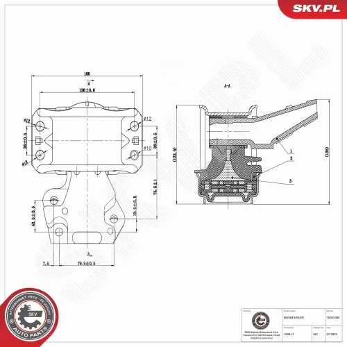 Lagerung, Motor rechts oben ESEN SKV 75SKV395 Bild Lagerung, Motor rechts oben ESEN SKV 75SKV395