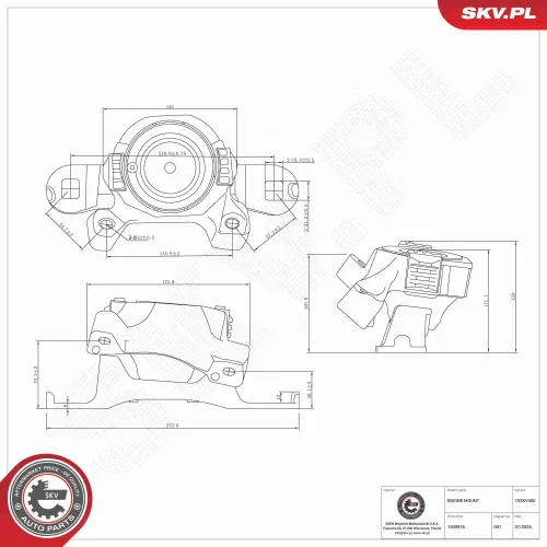 Lagerung, Motor rechts ESEN SKV 75SKV400 Bild Lagerung, Motor rechts ESEN SKV 75SKV400