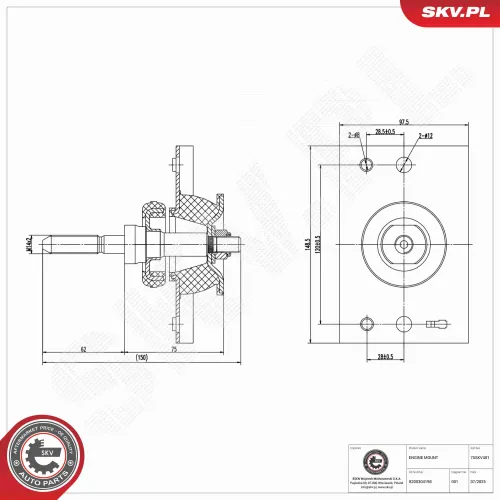 Lagerung, Motor vorne links ESEN SKV 75SKV401 Bild Lagerung, Motor vorne links ESEN SKV 75SKV401