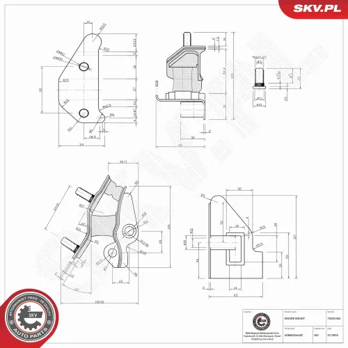 Lagerung, Motor hinten ESEN SKV 75SKV404 Bild Lagerung, Motor hinten ESEN SKV 75SKV404
