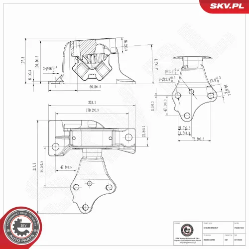 Lagerung, Motor rechts ESEN SKV 75SKV410 Bild Lagerung, Motor rechts ESEN SKV 75SKV410