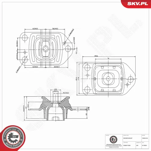 Lagerung, Motor links ESEN SKV 75SKV415 Bild Lagerung, Motor links ESEN SKV 75SKV415