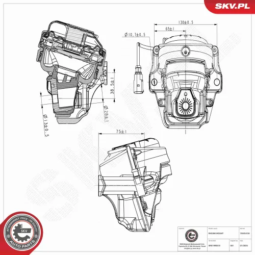 Lagerung, Motor vorne links ESEN SKV 75SKV418 Bild Lagerung, Motor vorne links ESEN SKV 75SKV418