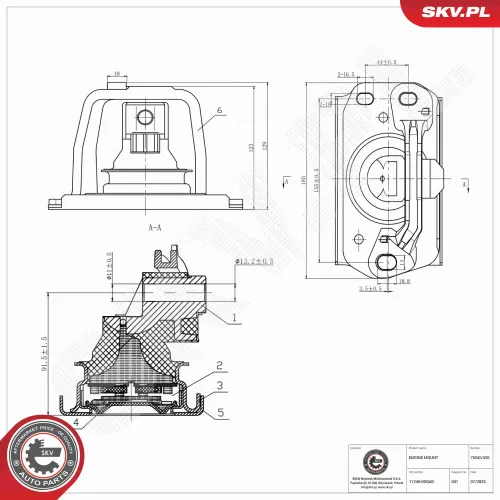 Lagerung, Motor vorne rechts ESEN SKV 75SKV420 Bild Lagerung, Motor vorne rechts ESEN SKV 75SKV420