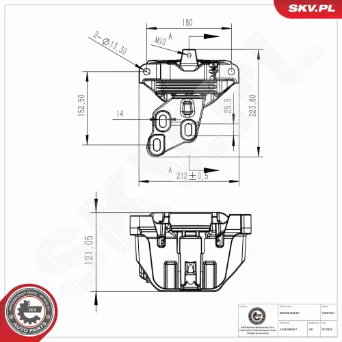 Lagerung, Motor links ESEN SKV 75SKV421 Bild Lagerung, Motor links ESEN SKV 75SKV421