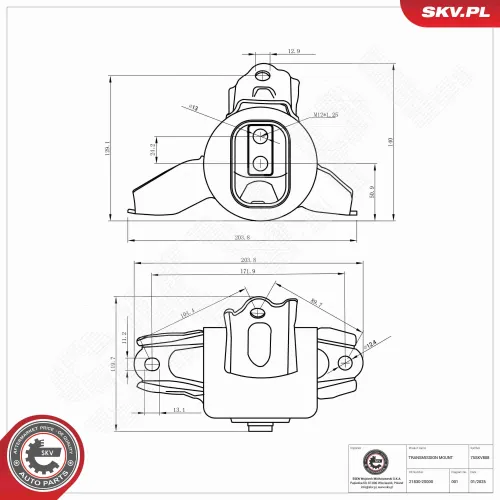 Lagerung, Automatikgetriebe vorne ESEN SKV 75SKV808 Bild Lagerung, Automatikgetriebe vorne ESEN SKV 75SKV808