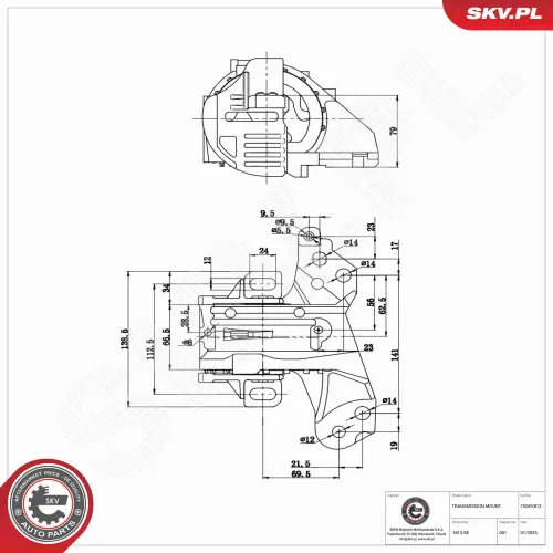 Lagerung, Automatikgetriebe vorne ESEN SKV 75SKV812 Bild Lagerung, Automatikgetriebe vorne ESEN SKV 75SKV812