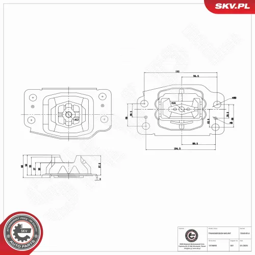 Lagerung, Automatikgetriebe vorne ESEN SKV 75SKV814 Bild Lagerung, Automatikgetriebe vorne ESEN SKV 75SKV814