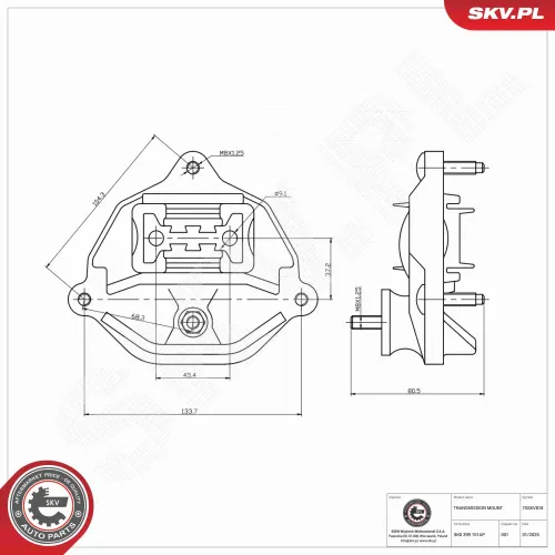 Lagerung, Automatikgetriebe vorne ESEN SKV 75SKV818 Bild Lagerung, Automatikgetriebe vorne ESEN SKV 75SKV818