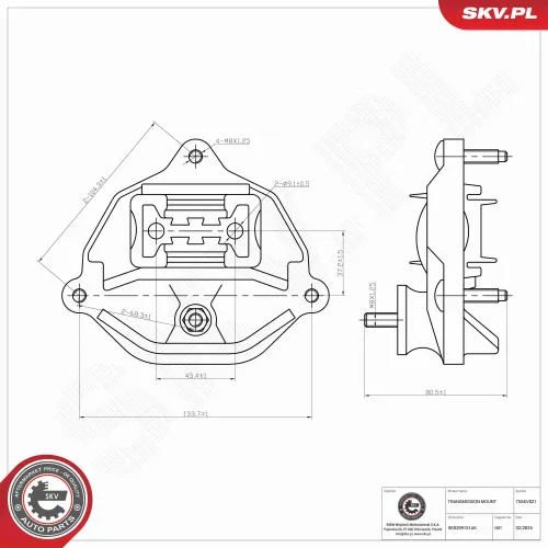 Lagerung, Automatikgetriebe vorne ESEN SKV 75SKV821 Bild Lagerung, Automatikgetriebe vorne ESEN SKV 75SKV821