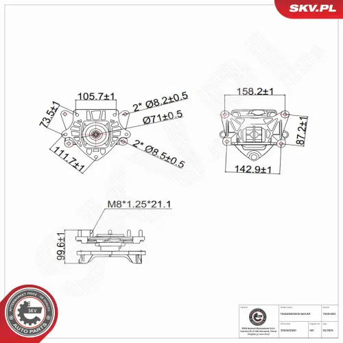 Lagerung, Automatikgetriebe vorne ESEN SKV 75SKV822 Bild Lagerung, Automatikgetriebe vorne ESEN SKV 75SKV822