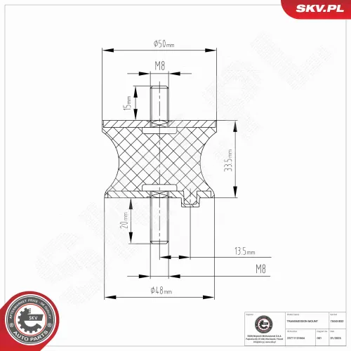 Lagerung, Automatikgetriebe hinten ESEN SKV 75SKV832 Bild Lagerung, Automatikgetriebe hinten ESEN SKV 75SKV832