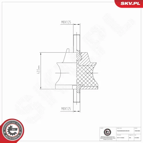 Lagerung, Automatikgetriebe hinten ESEN SKV 75SKV833 Bild Lagerung, Automatikgetriebe hinten ESEN SKV 75SKV833