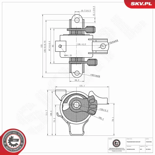 Lagerung, Automatikgetriebe hinten ESEN SKV 75SKV834 Bild Lagerung, Automatikgetriebe hinten ESEN SKV 75SKV834