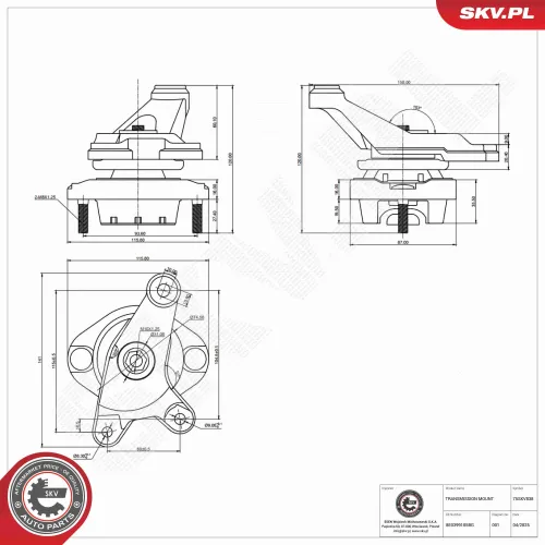 Lagerung, Schaltgetriebe hinten ESEN SKV 75SKV838 Bild Lagerung, Schaltgetriebe hinten ESEN SKV 75SKV838