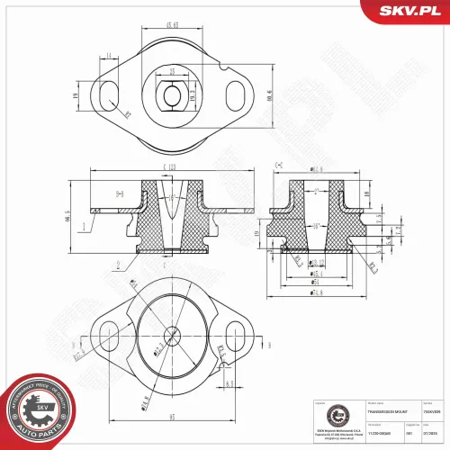 Lagerung, Automatikgetriebe hinten links ESEN SKV 75SKV839 Bild Lagerung, Automatikgetriebe hinten links ESEN SKV 75SKV839